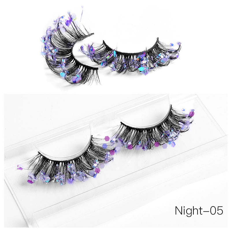 False Eyelashes: 8D Fluffy Colorful Festival Lashes