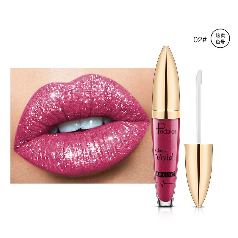 Lip Gloss — Diamond Glitter, Vivid High-Shine Color
