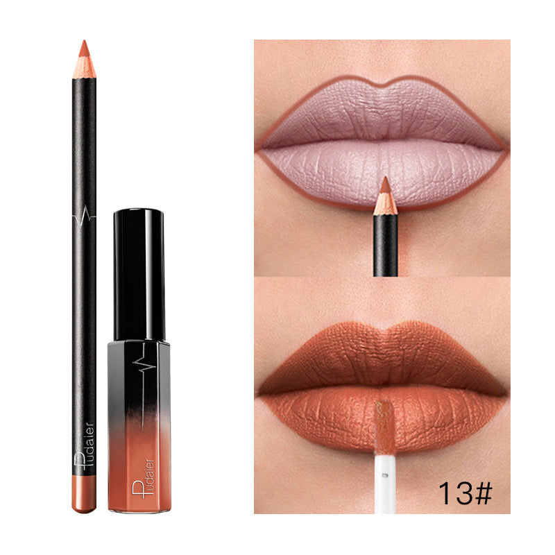 36-Color Matte Lip Gloss Set With Matching Lip Liner