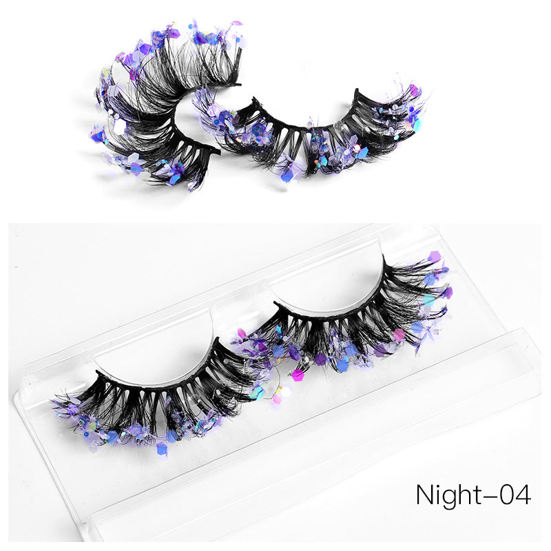 False Eyelashes: 8D Fluffy Colorful Festival Lashes