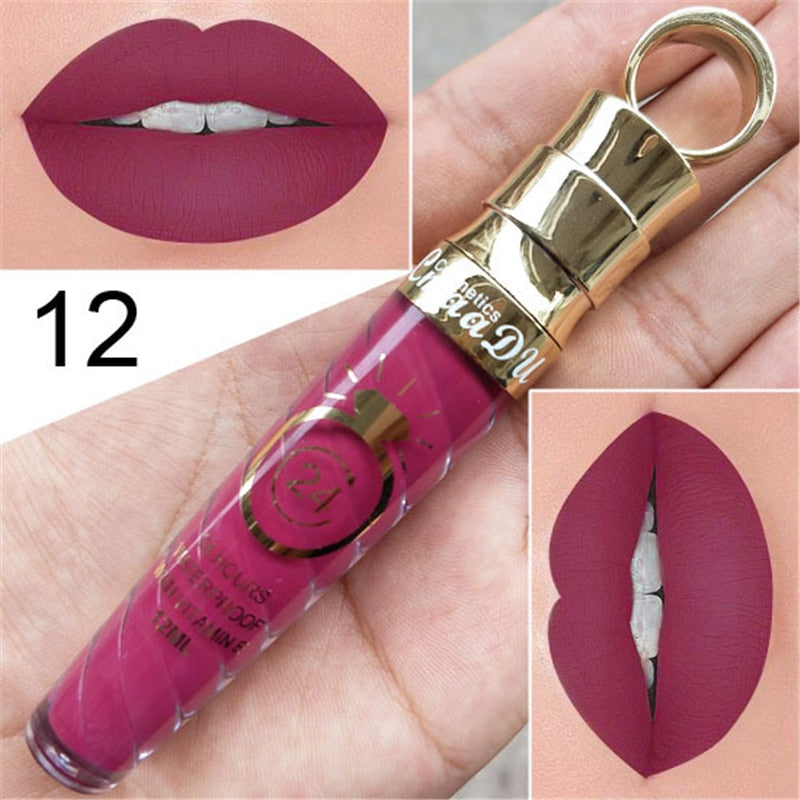 Waterproof Matte Lip Gloss - 20 Long-Lasting Shades