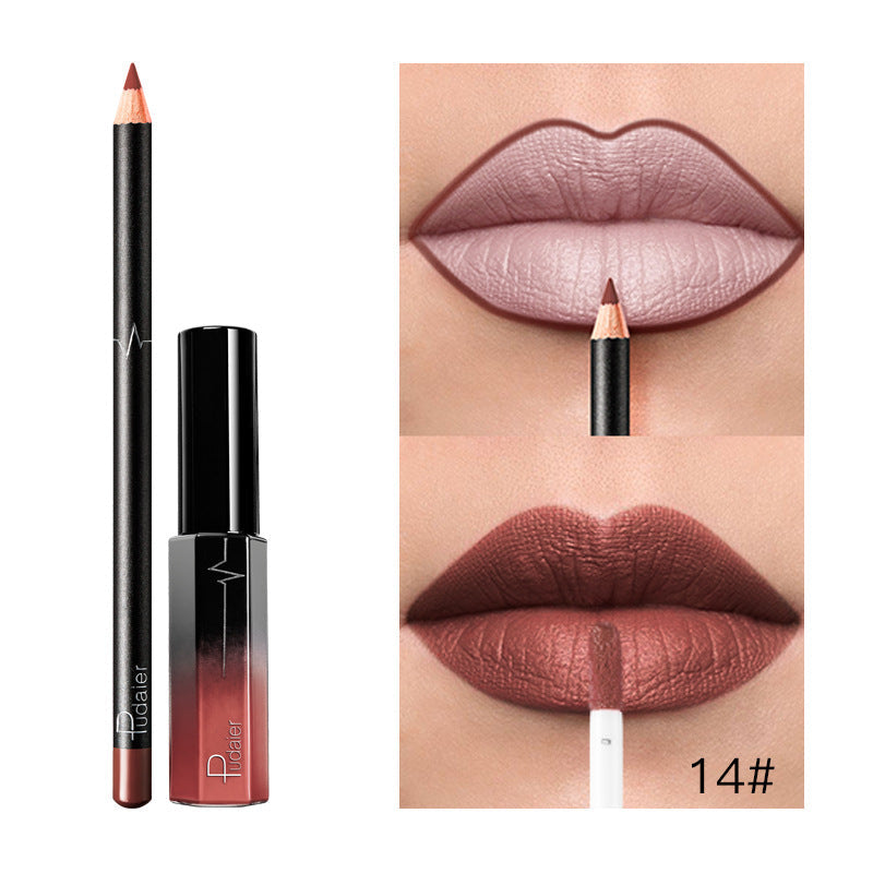 36-Color Matte Lip Gloss Set With Matching Lip Liner