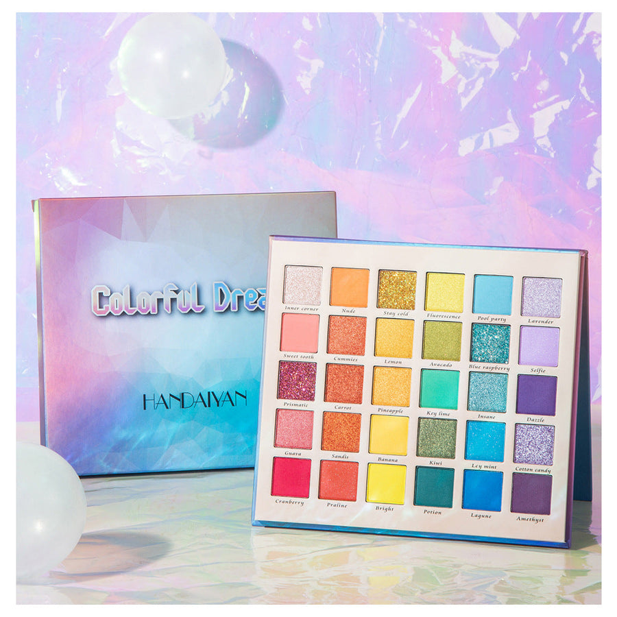 30-Color Rainbow Eyeshadow Palette With 3 Finishes