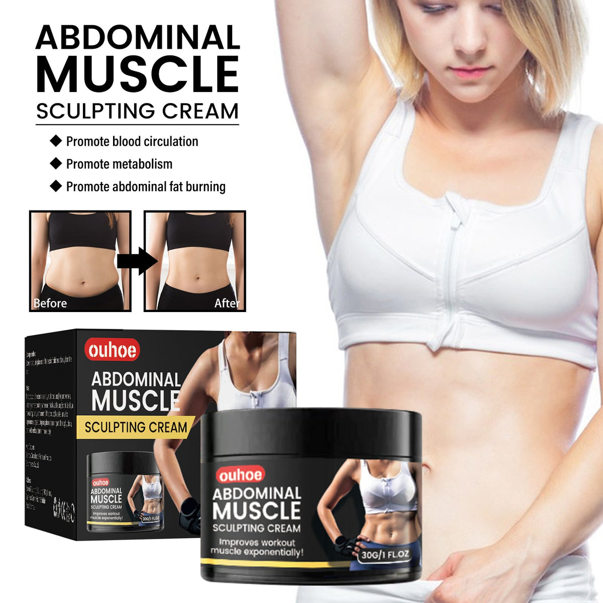 Abs Sculpting Cream for Toned, Firm Core Definition