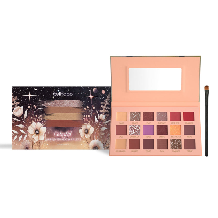 18-Color Eyeshadow Palette for Matte & Glitter Looks