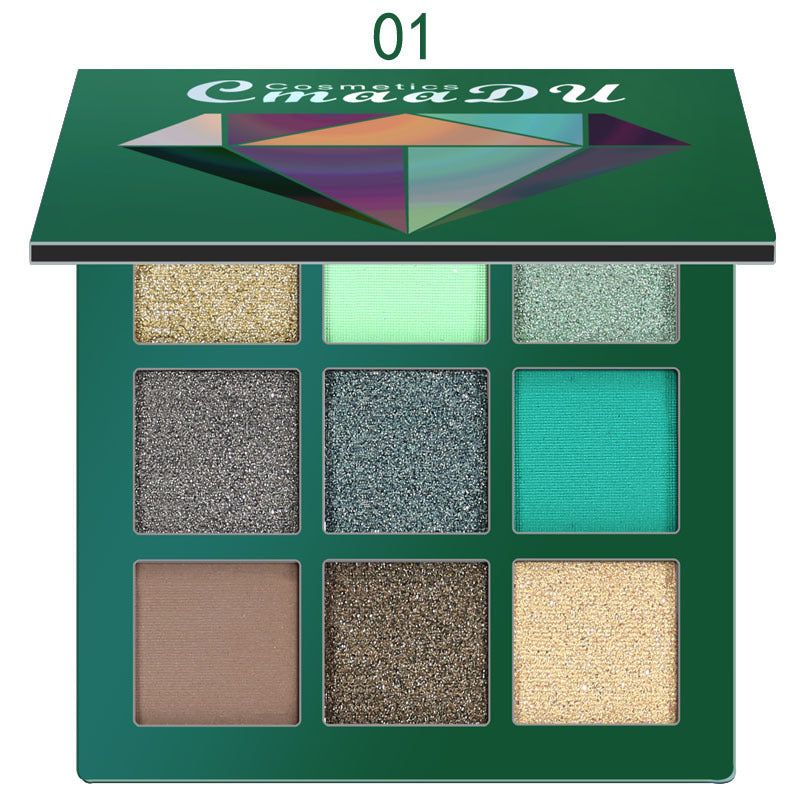 9-Color Diamond Shine Eyeshadow Palette for Bold Looks