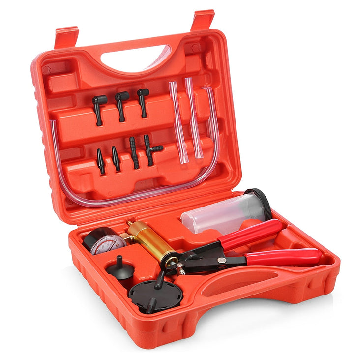 Brake Bleeder Kit — Professional Vacuum Pump with Gauge