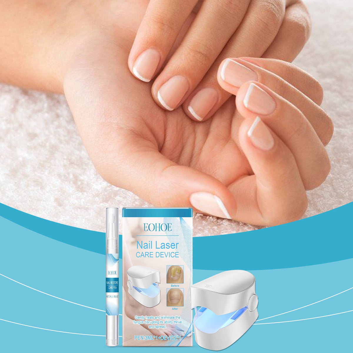 Nail Care Pen Set With Brightening Laser Device