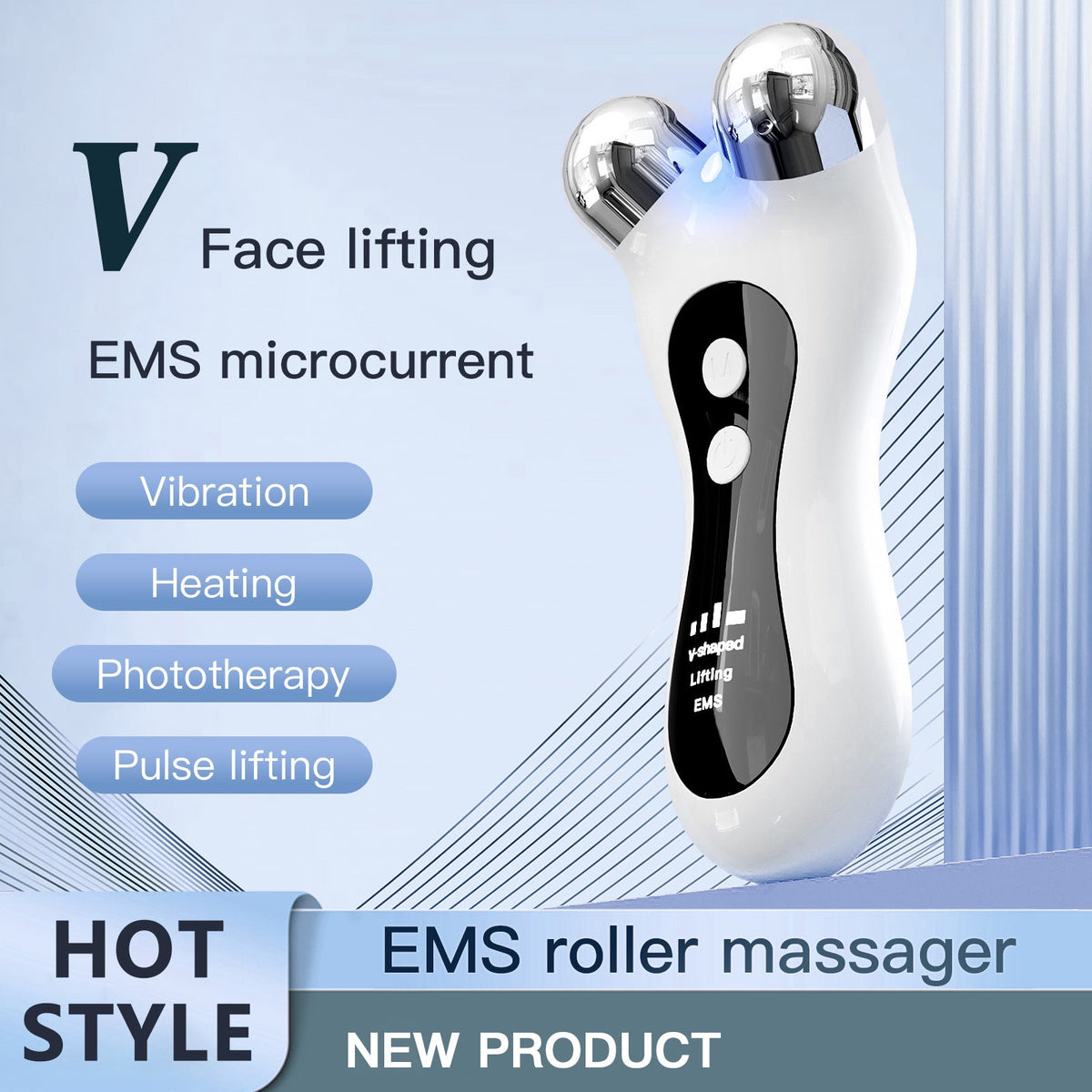 EMS Face Lifting Roller — Sculpted Jawline & Firmer Skin