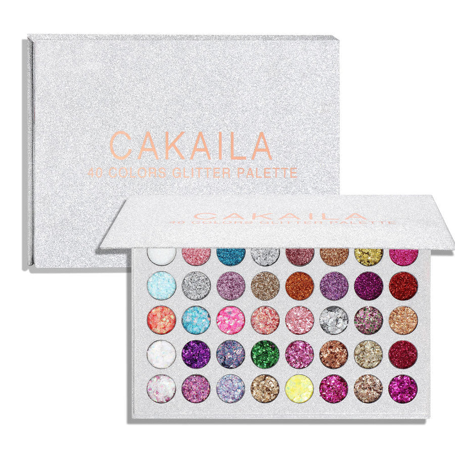Glitter Eyeshadow Palette, 40 Color Festival Shades