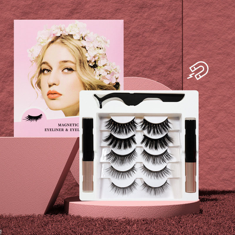 Magnetic False Eyelashes 5 Pairs for Glue-Free Glam