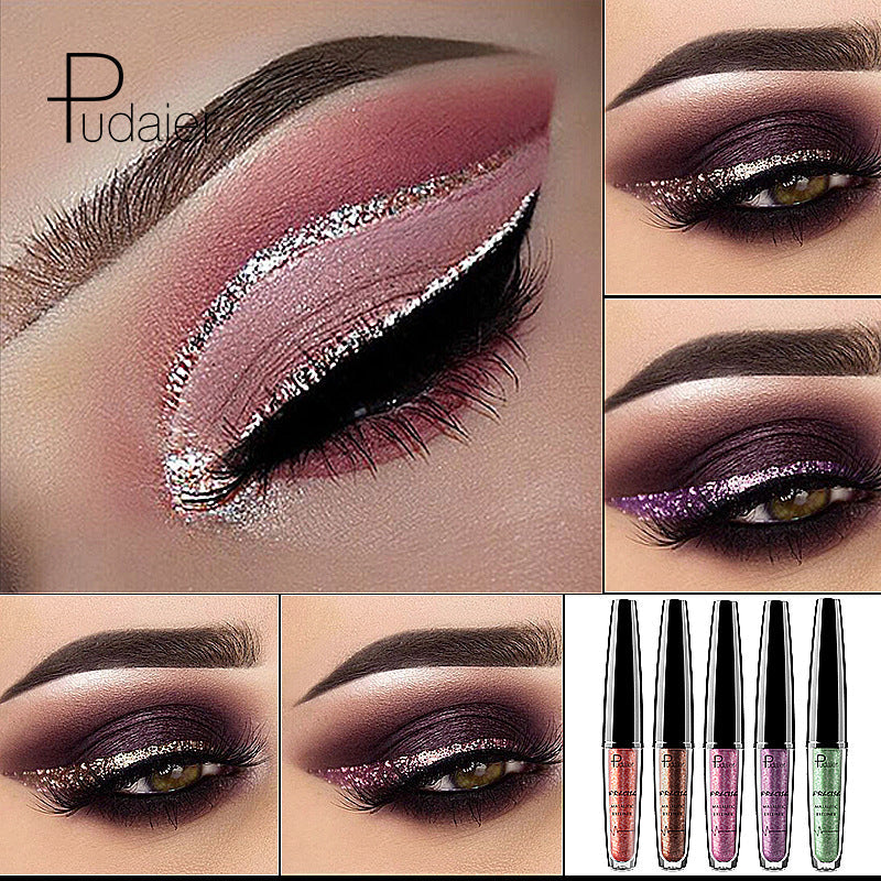 Metallic Liquid Eyeliner for Reflective Glitter Looks