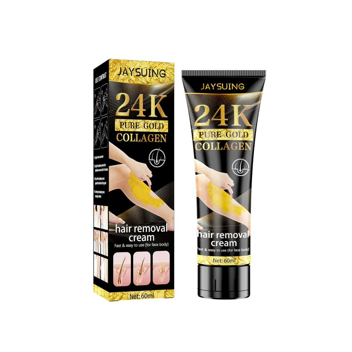 24K Gold Hair Removal Cream for Gentle, Smooth Skin
