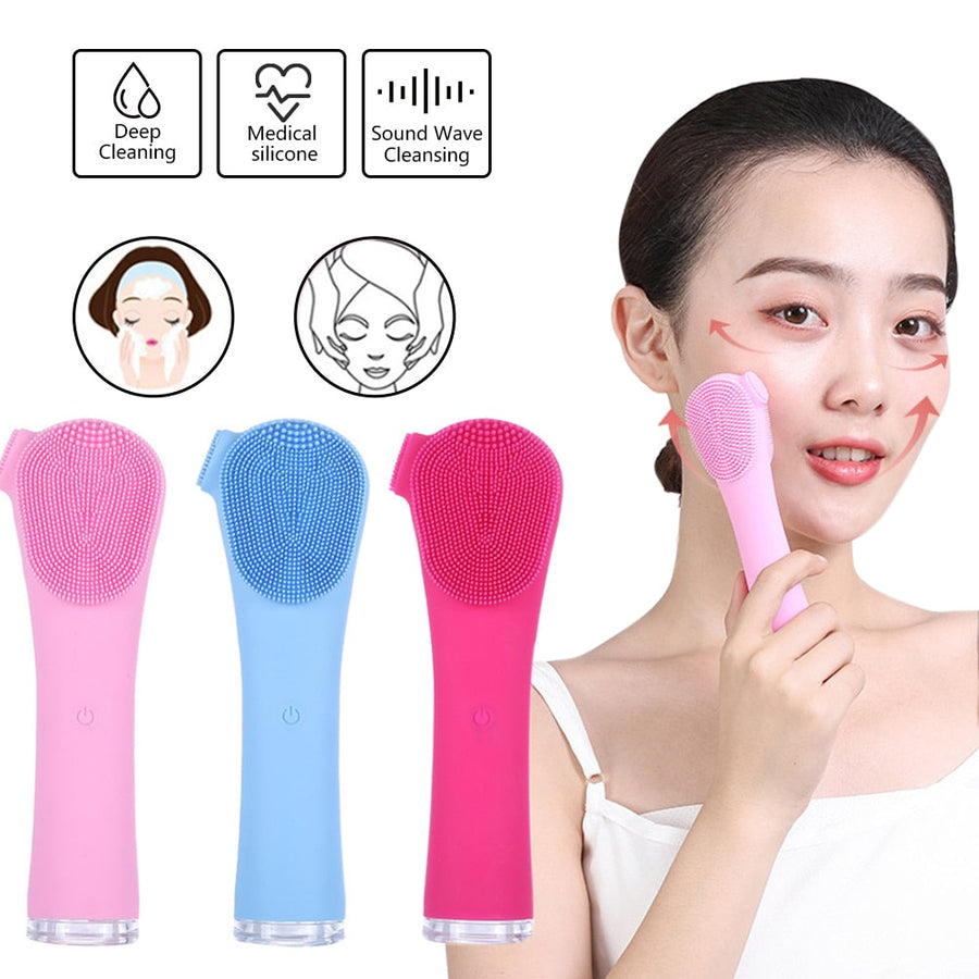 Ultrasonic Silicone Facial Cleansing Device for Oil Control