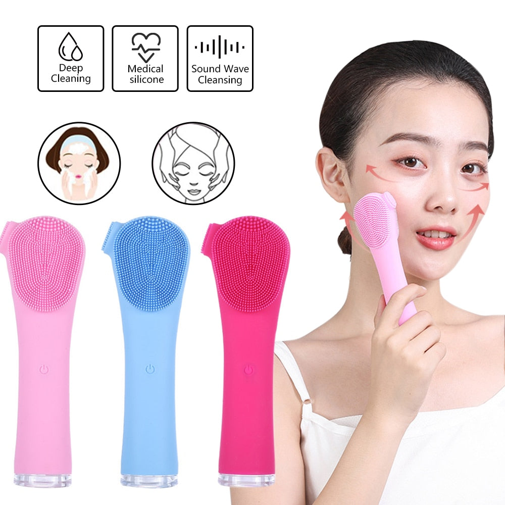 Ultrasonic Silicone Facial Cleansing Device for Oil Control