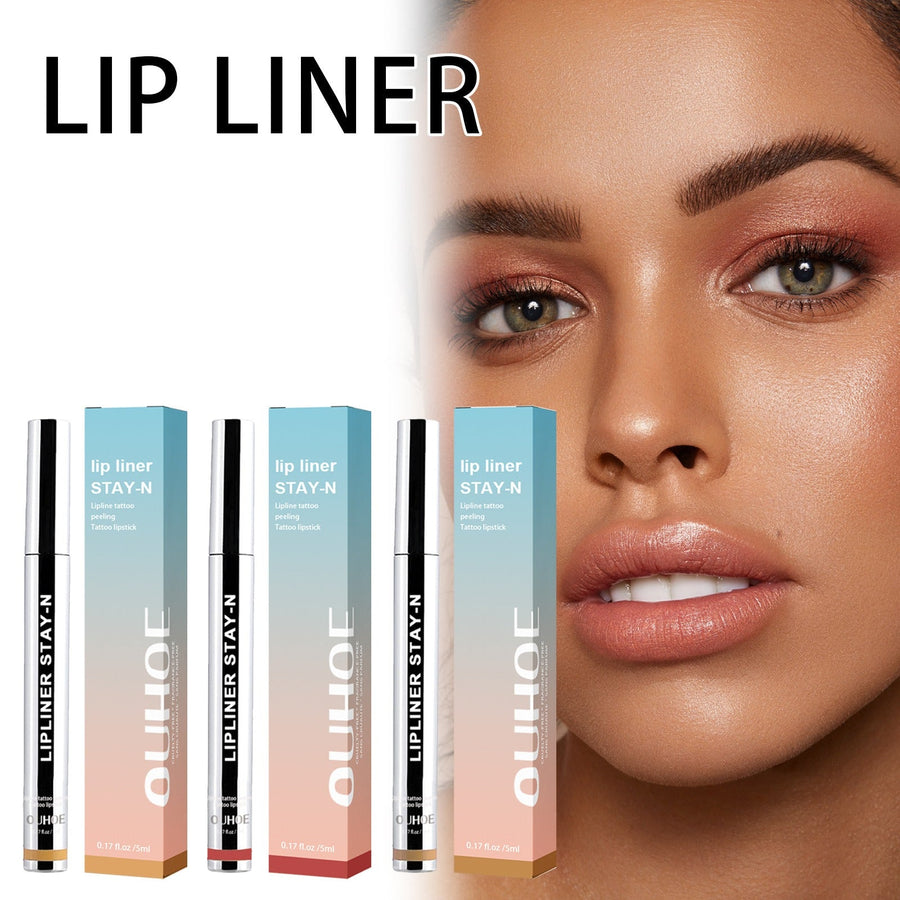 Waterproof Lip Liner Pen for Fuller-Looking Glossy Lips