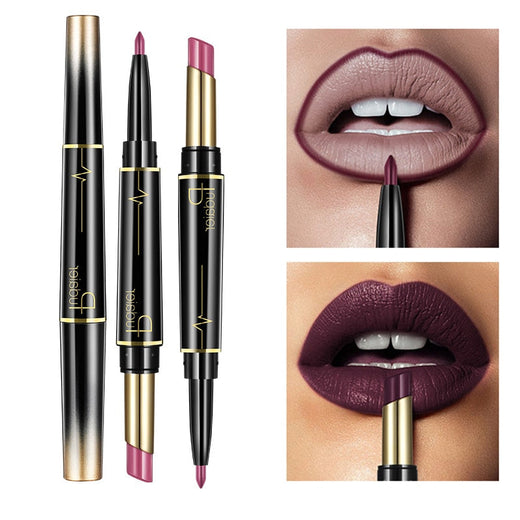 Dual-Ended Matte Lipstick & Lip Liner Pencil — Waterproof
