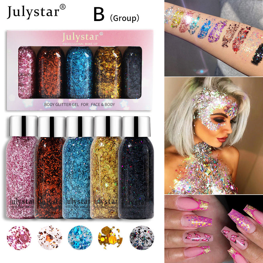 Liquid Glitter Gel Set for Face & Body Makeup Sparkle