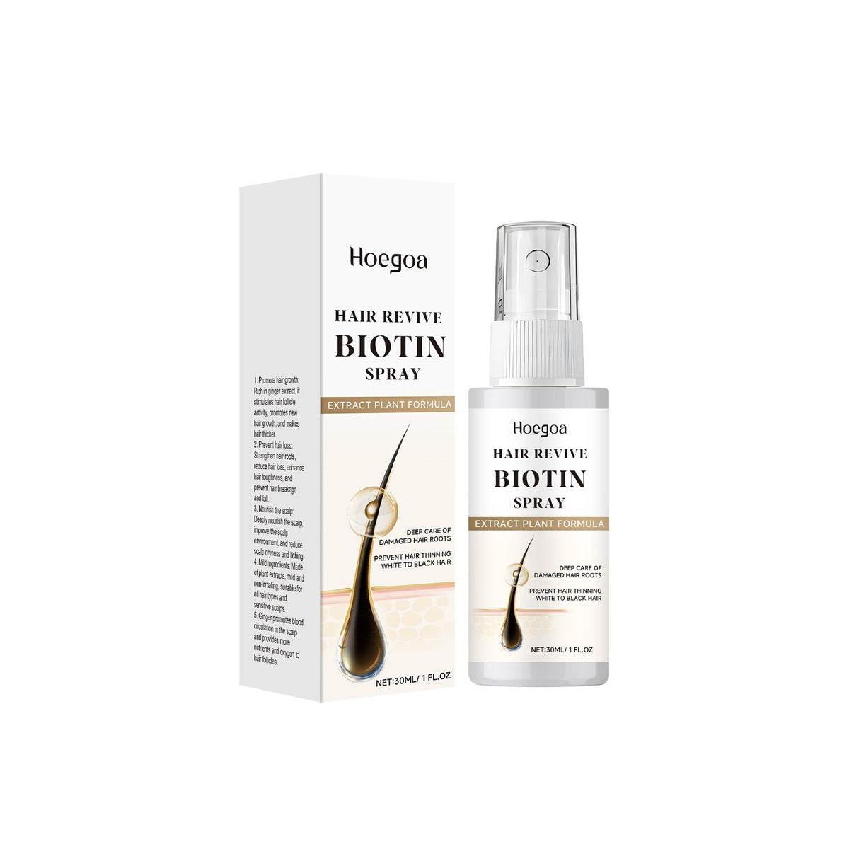 Biotin Hair Growth Spray for Thinning Hair, 30ml