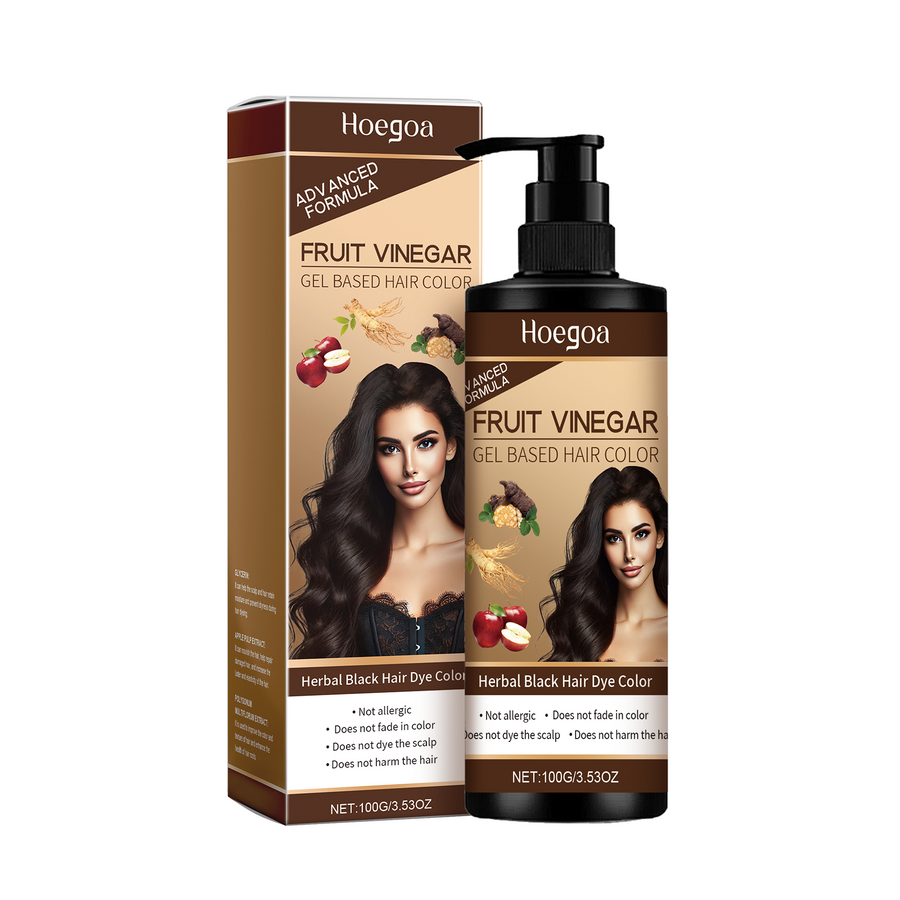Herbal Black Hair Dye Gel for Gentle Gray Coverage