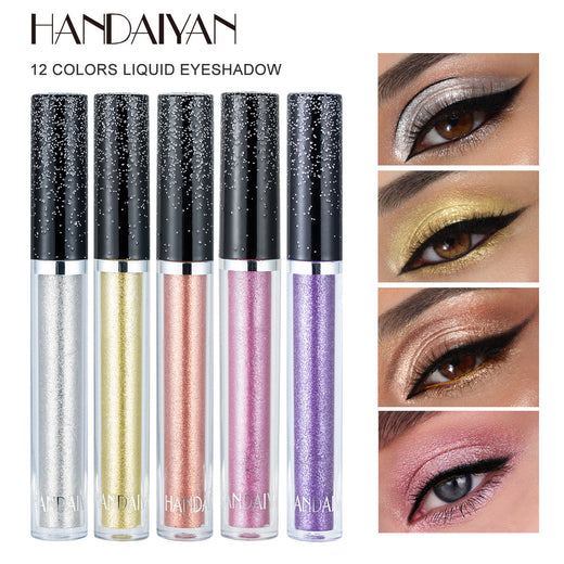 12 Color Liquid Eyeshadow for High-Shine Sparkle Looks