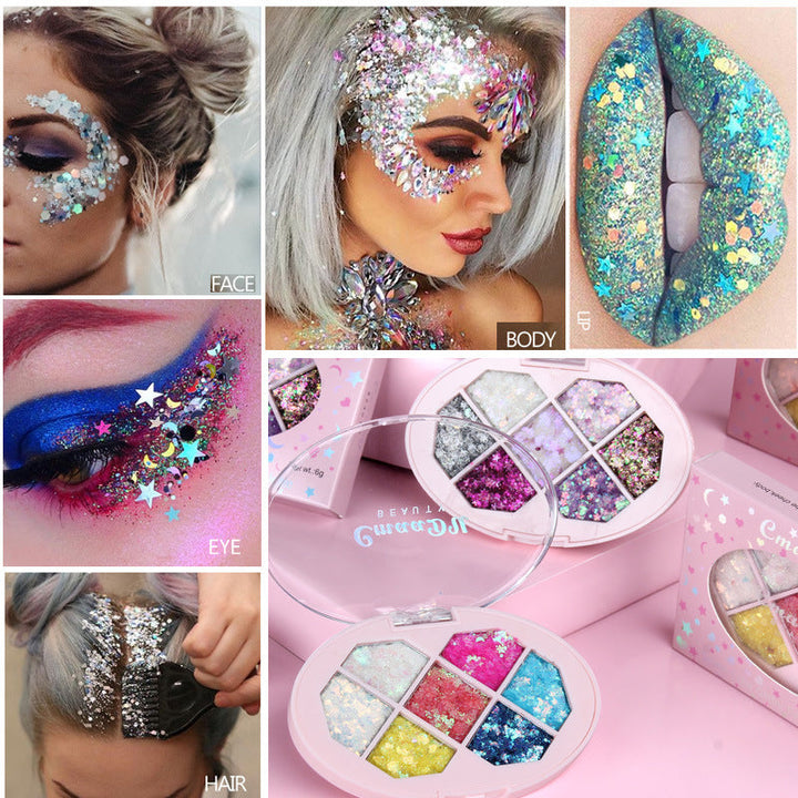 Glitter Eye Shadow Gel Palette for Bold Sparkle Looks