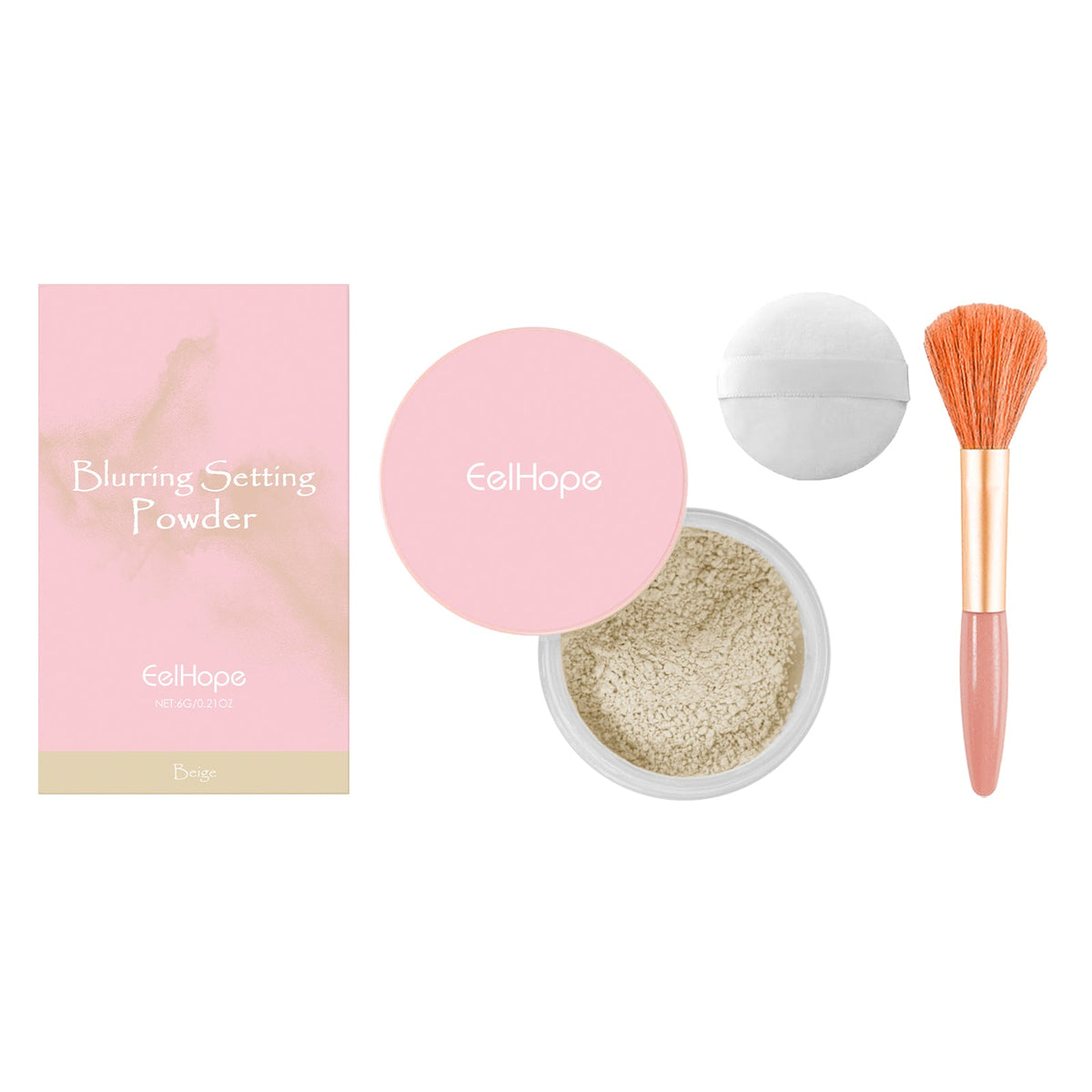 Setting Powder With Brush for a Soft, Blurred Matte Finish
