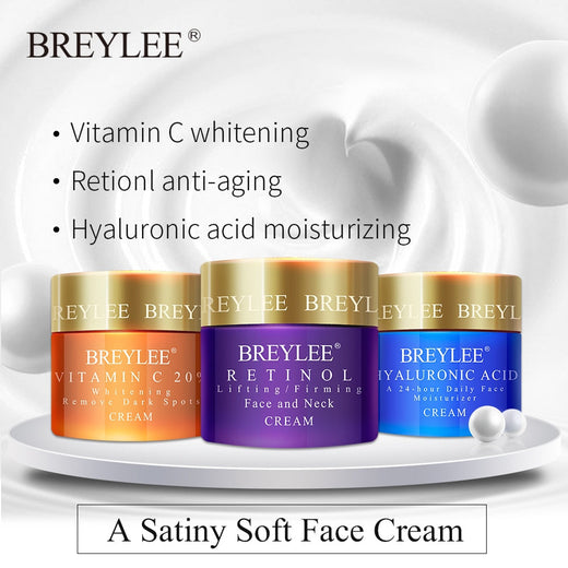 Face Cream Set with Vitamin C, Retinol & Hyaluronic Acid