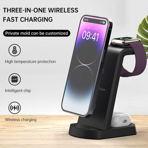 3 in 1 Wireless Charger — Charge Phone, Watch & Earbuds