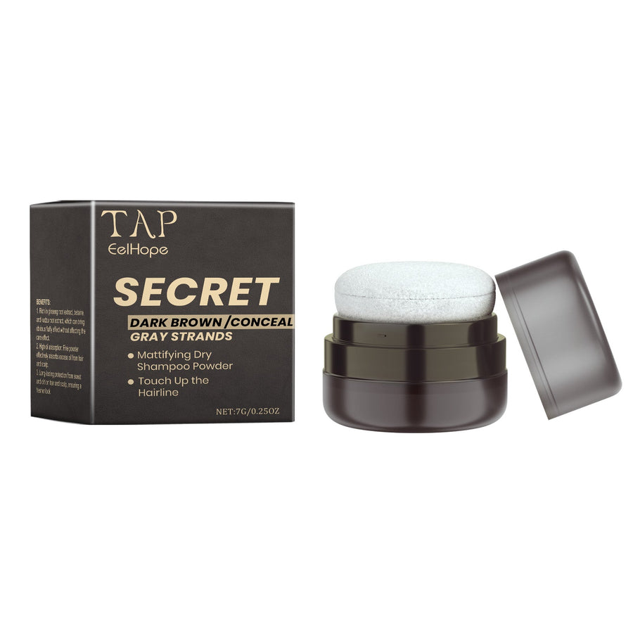 Dry Shampoo Powder for Dark Hair & Gray Root Touch-Up