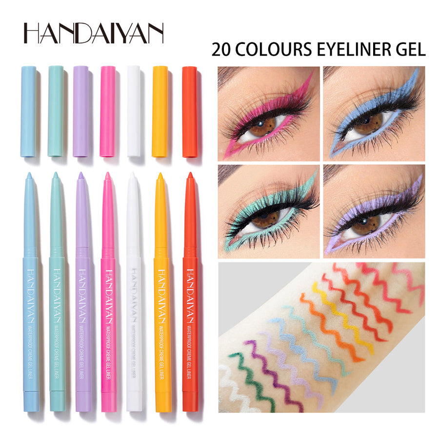 20-Color Waterproof Colorful Eyeliner Pen Set for Looks