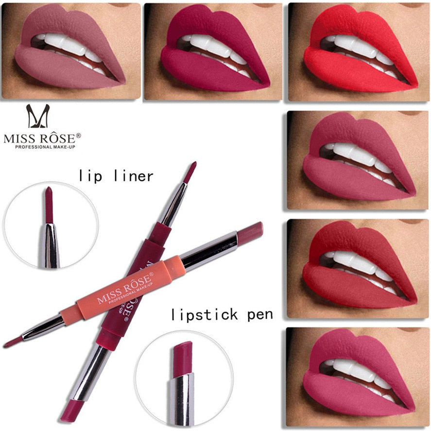 Miss Rose Double-Ended Lip Liner Pencil for Defined Lips