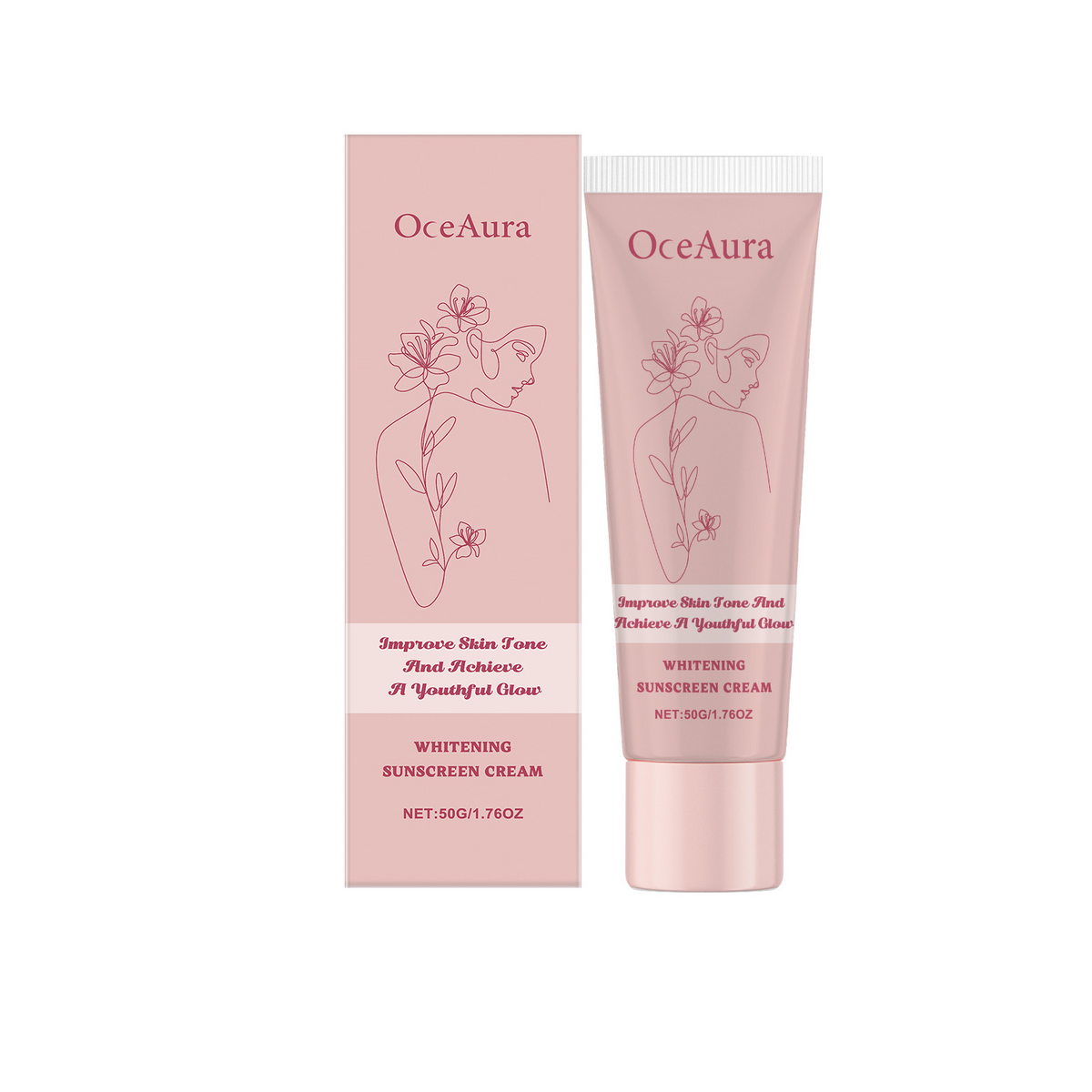 OceAura Sunscreen Cream With Titanium Dioxide & Glow