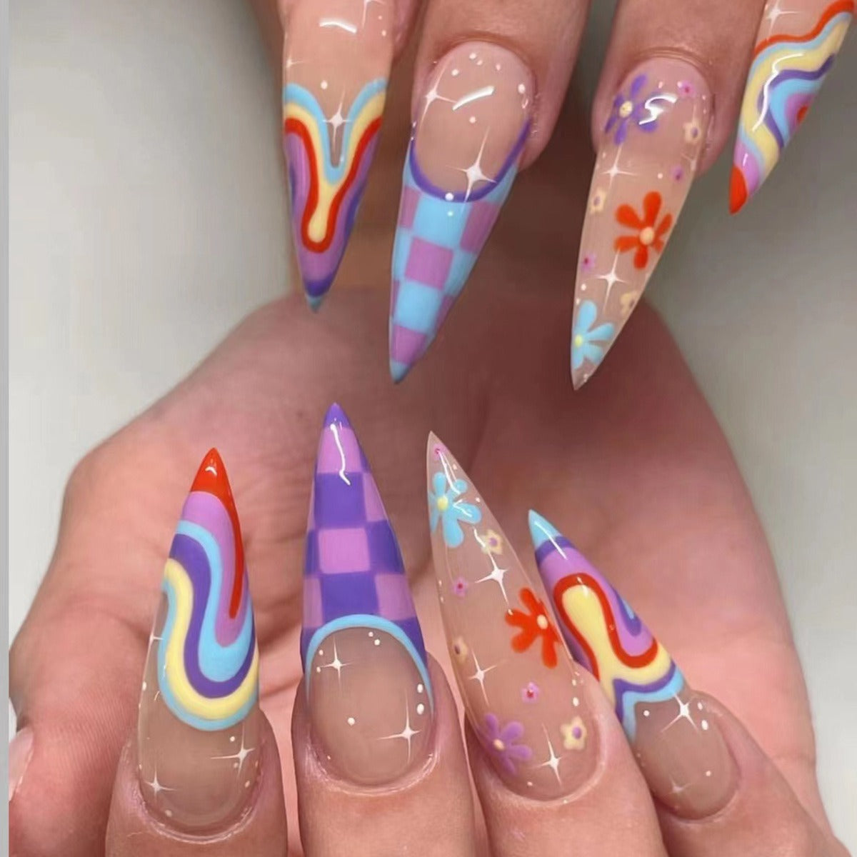 Press-On Stiletto Nails — Salon-Quality Artistic Designs