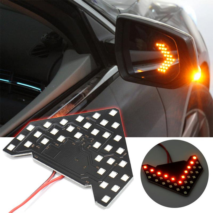 Sequential LED Mirror Turn Signals — Flowing Amber Arrow