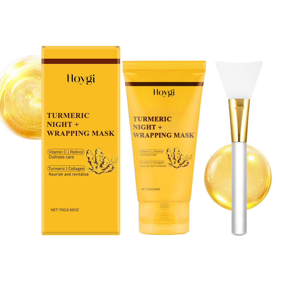 Turmeric Collagen Peel-Off Mask With Gold Brush Applicator