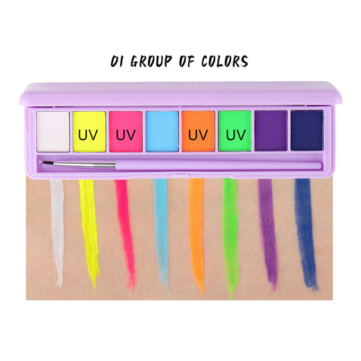 Water-Soluble Face & Body Paint Palette for UV Looks