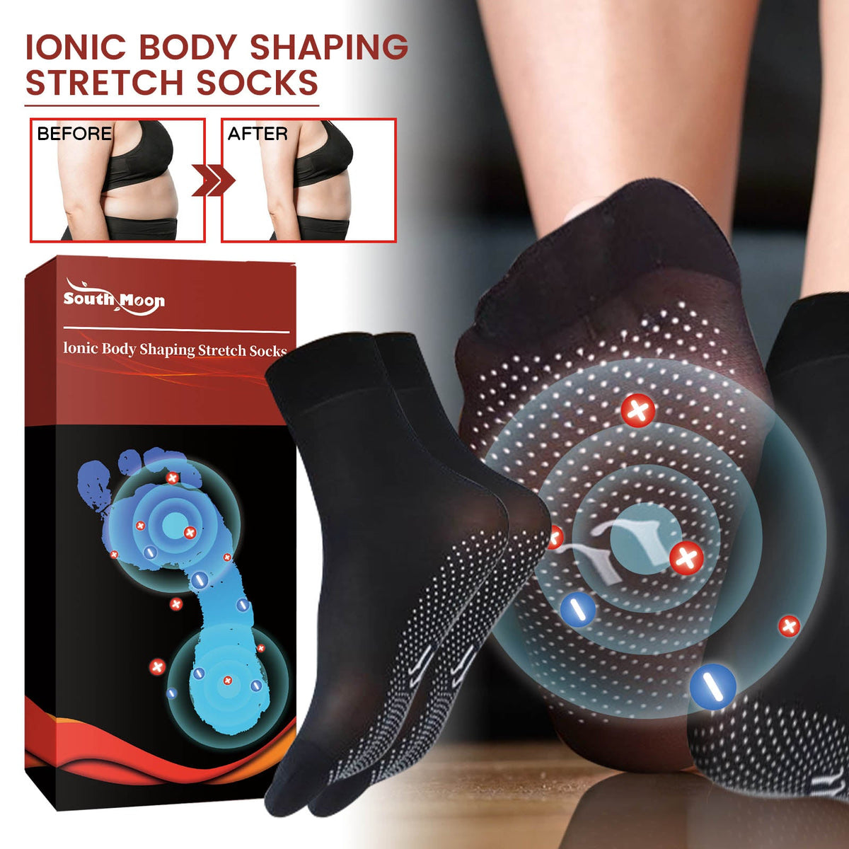 Ionic Stretch Socks for Foot Relief & Leg Comfort