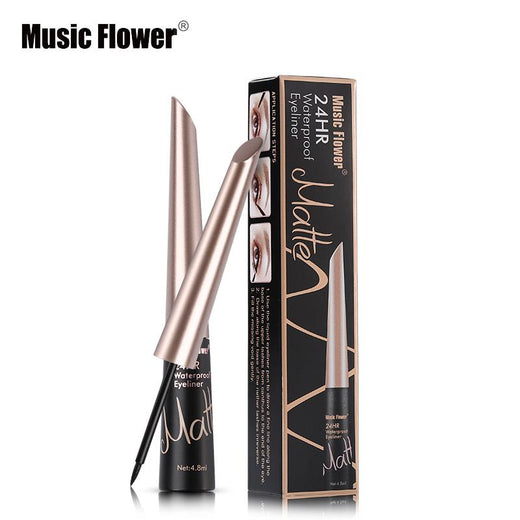 Music Flower 24HR Waterproof Liquid Eyeliner Pen | Matte Black