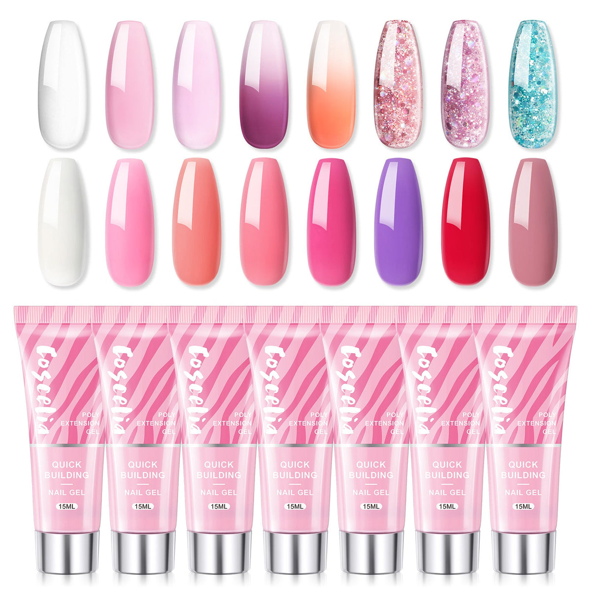 Poly Nail Extension Gel — Crystal-Infused, Quick-Building