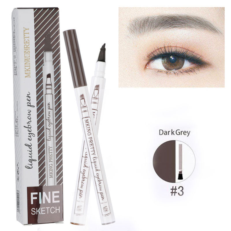 Four-Prong Eyebrow Pen for Natural Hair-Like Strokes