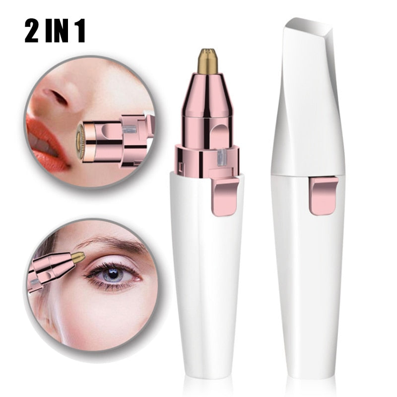 2-in-1 Eyebrow Trimmer for Precise Facial Touch-Ups