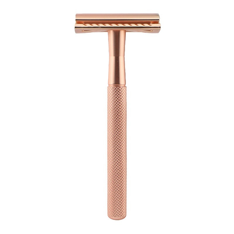 Safety Razor — Manual Shaver, Rose Gold, 10 Blades