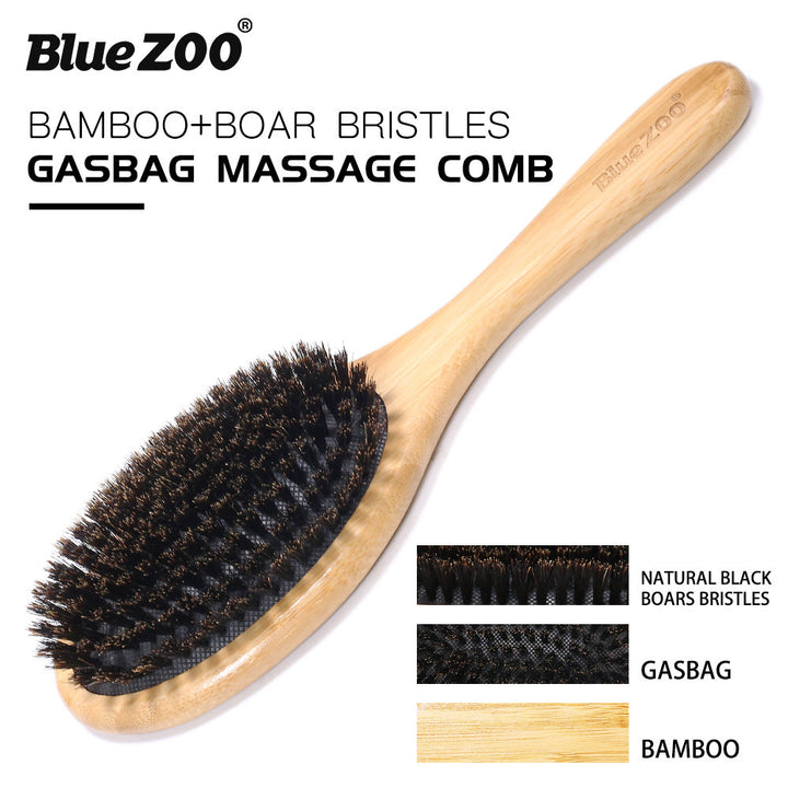 Hair Massage Comb with Boar Bristles – Bamboo Scalp
