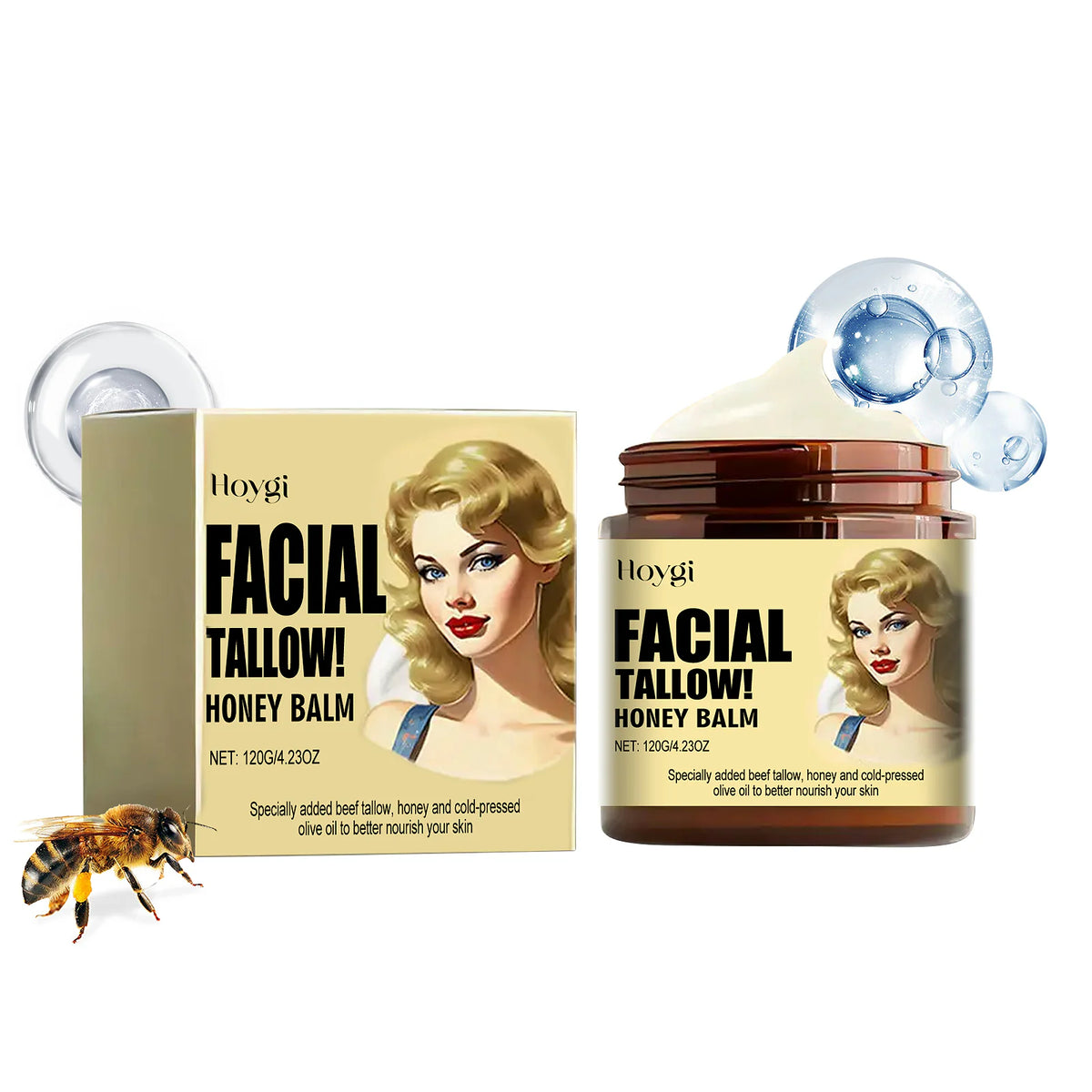 Tallow Honey Balm for Dry, Reactive Skin Relief