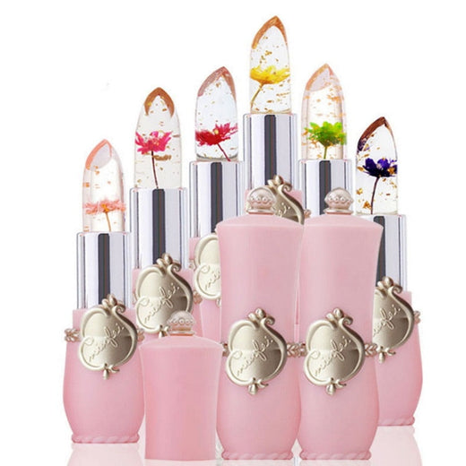 Flower Jelly Lipstick for Glossy Pink-Tinted Lips and Makeup