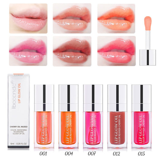 Cherry Lip Oil Gloss for Moisturized, Watery-Shine Lips