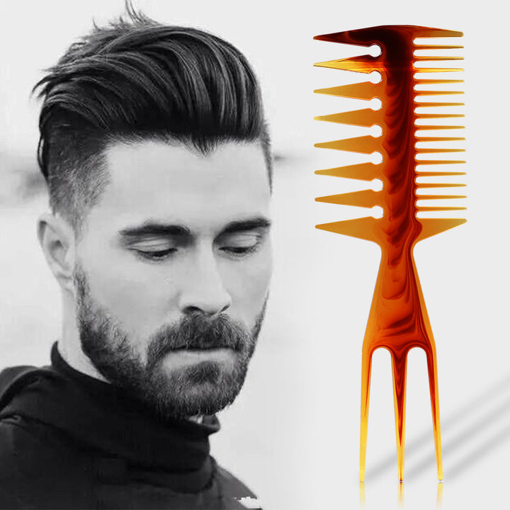 Dual-Sided Styling Comb – Rounded Teeth for Slicked-Back Hair