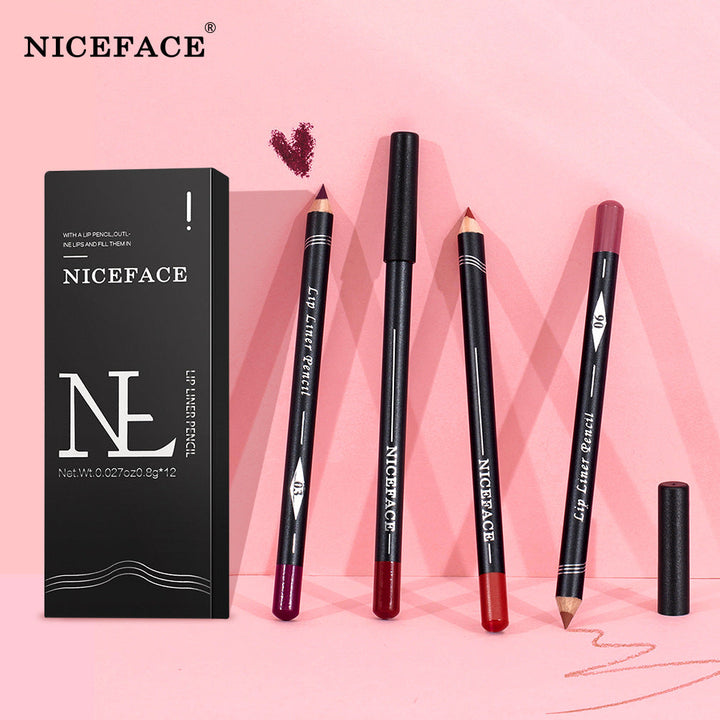 12-Color Matte Lip Liner Pencils for Precise Definition