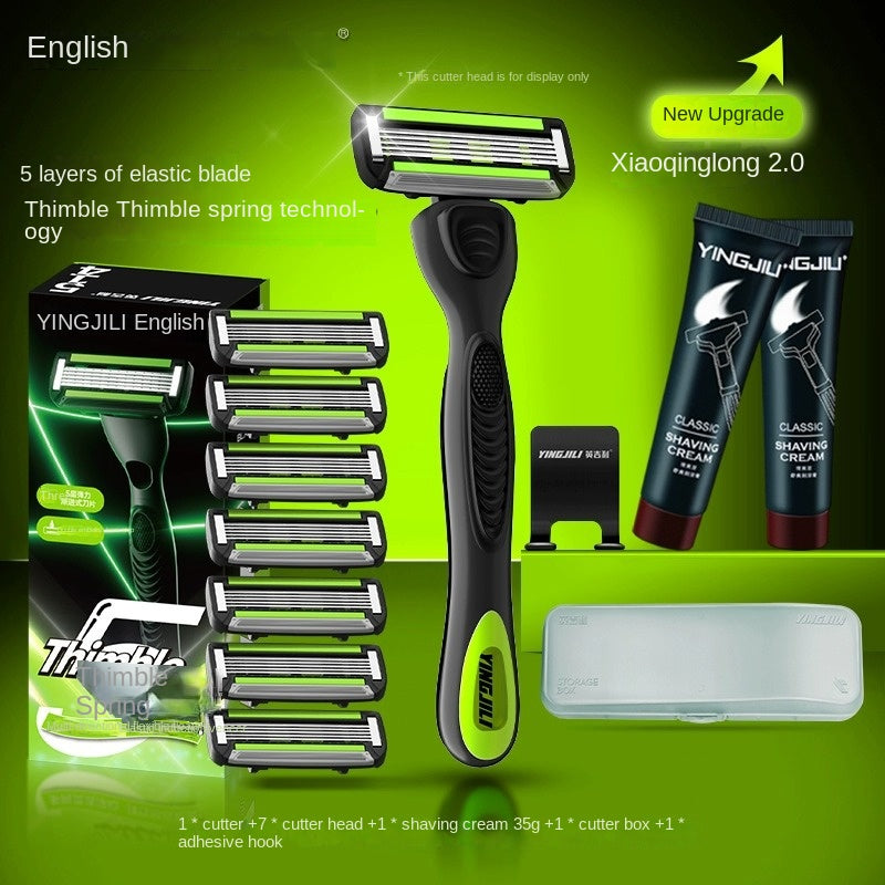 5-Blade Safety Razor Set — Smooth Shave, Zero Irritation
